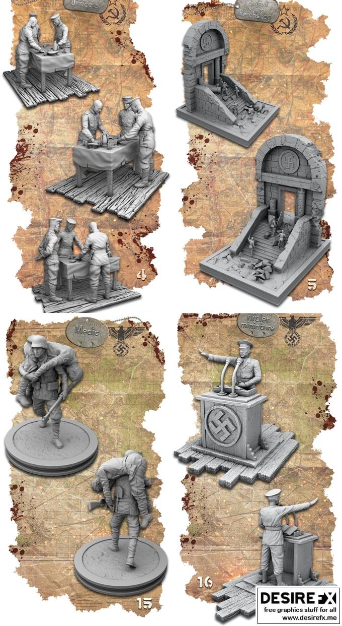 德国与苏联士兵 1941-1945 3D打印模型|Soldiers of Germany and the Soviet Union 1941-1945 – 3D Print Model STL
