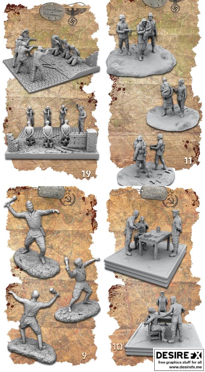 德国与苏联士兵 1941-1945 3D打印模型|Soldiers of Germany and the Soviet Union 1941-1945 – 3D Print Model STL