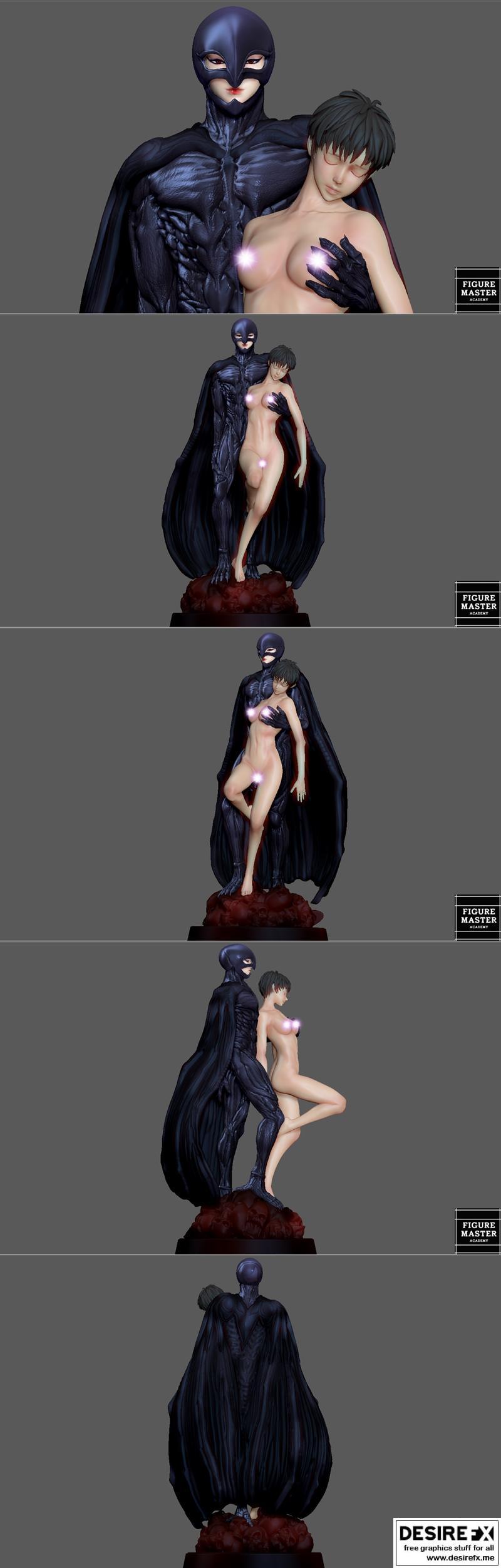 图腾大师-进击的巨人-卡斯卡格里芬幻想动漫剑士3D打印模型|Figuremaster – Berserk Femto Casca Grififth Fantasy Anime Sword Character – 3D Print Model STL