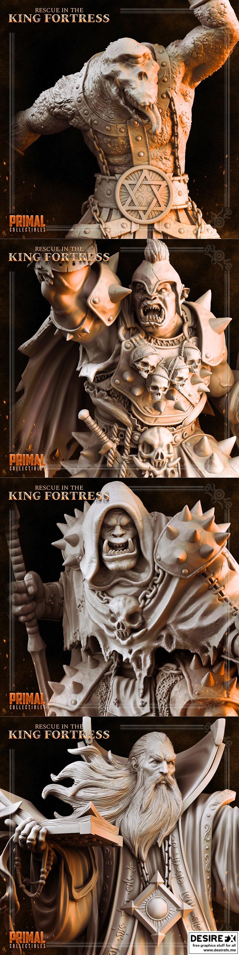 原始标题信息解析：  
- 工作室名称：Primal Collectibles  
- 作品名称：Rescue in The King Fortress  
- 角色名称：未明确（作品名称本身可能为事件或场景名）  
- 附加信息：3D打印模型（STL格式）

重点提取：  
“Rescue in The King Fortress” 是一个场景或事件名称，结合“3D打印模型”这一属性，应突出其来源（作品/场景）与实物形式（3D模型）。

中文标题拟定原则：  
1. 保留作品名称的意境与关键词（“国王要塞”、“救援”）  
2. 结合3D打印模型的属性，体现“可打印”“模型”  
3. 语言简洁、自然、符合中文用户阅读习惯  

最终中文标题：  
国王要塞救援场景3D打印模型|Primal Collectibles – Rescue in The King Fortress – 3D Print Model STL