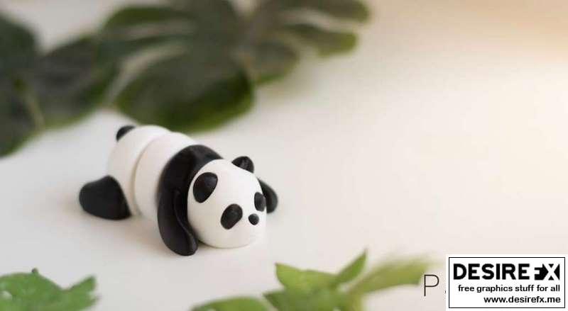 可动熊猫宝宝 3D打印模型|Articulated Baby Panda – 3D Print Model