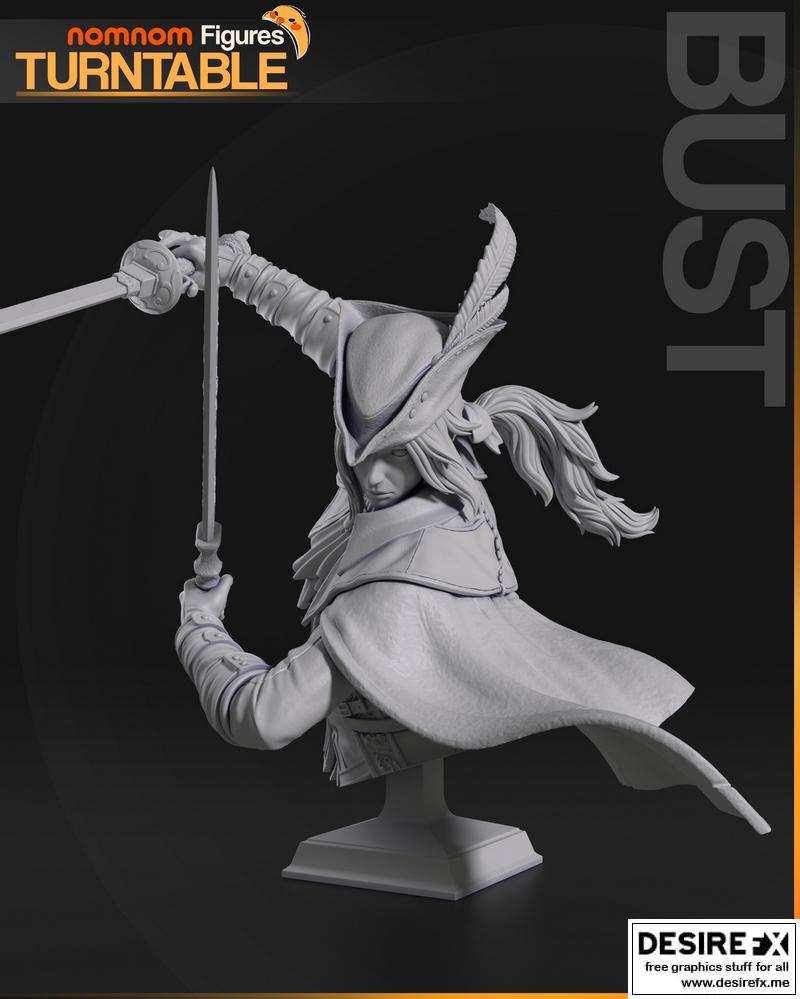 NomNom工作室 Lady Maria雕像 3D打印模型|NomNom Figures – Lady Maria Bust – 3D Print Model