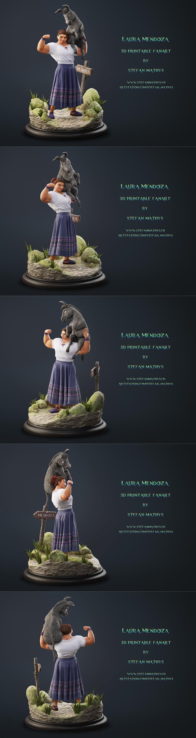 3D打印模型：Laura Mendoza角色雕塑|3dsqulpts – Laura Mendoza – 3D Print Model STL