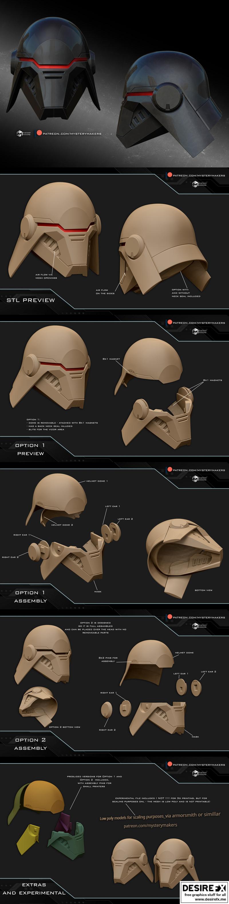第二姐妹头盔 - 3D打印模型|Second Sister Helmet – 3D Print Model