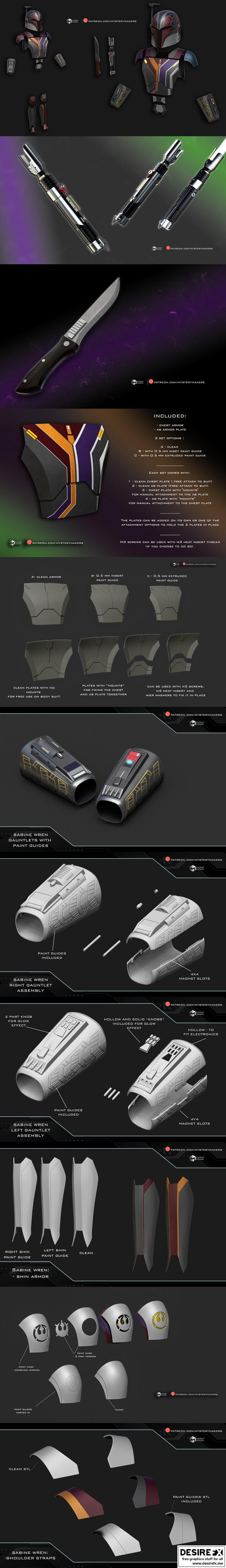 Sabine Wren 3D打印模型|Sabine Wren Armor – 3D Print Model