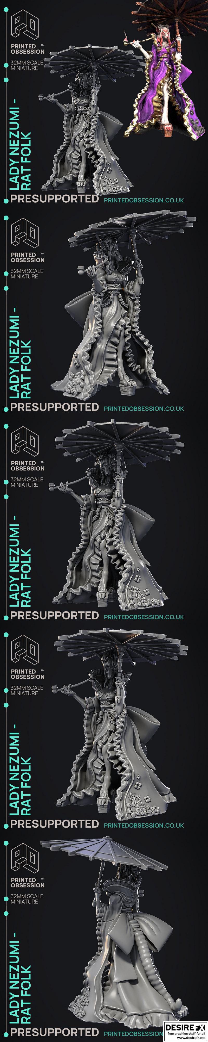 Lady Nezumi：鼠族少女3D打印模型|Lady Nezumi – Rat Folk – 3D Print Model