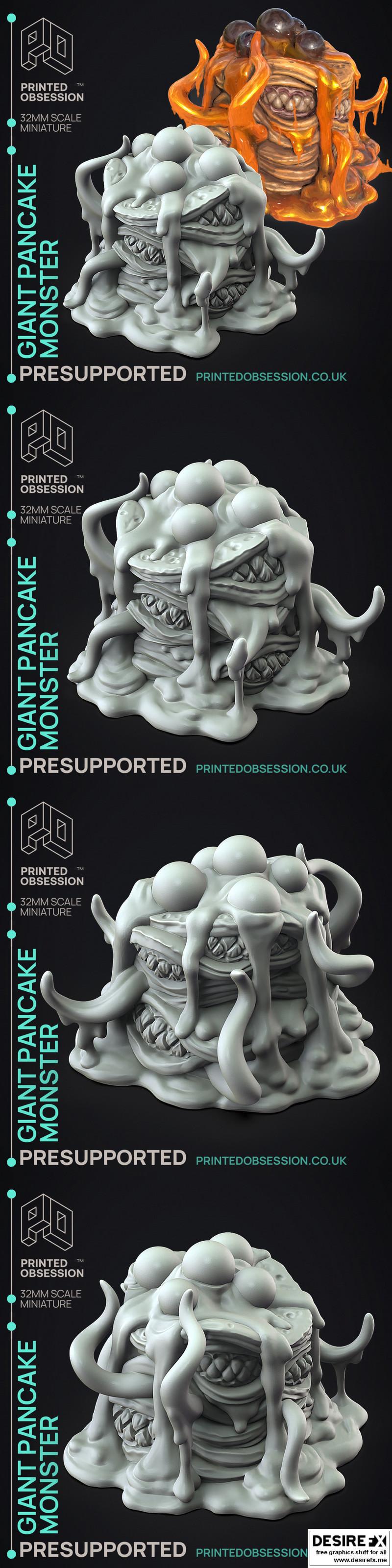 巨无霸煎饼怪兽 3D打印模型|Giant Pancake Monster – 3D Print Model