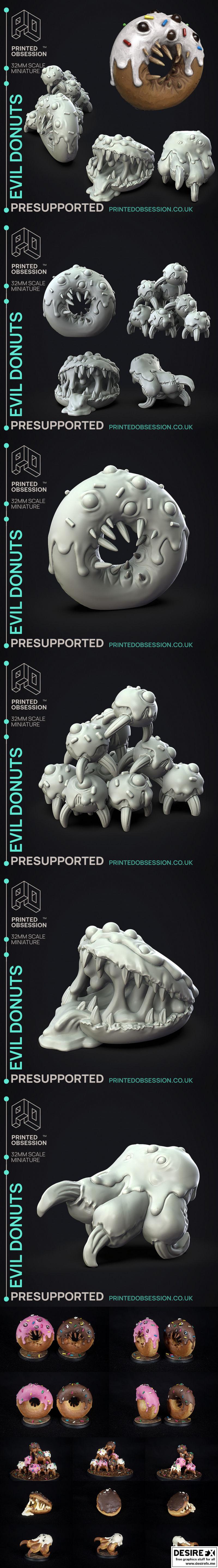 邪恶甜甜圈 - 3D打印模型|Evil Donuts – 3D Print Model