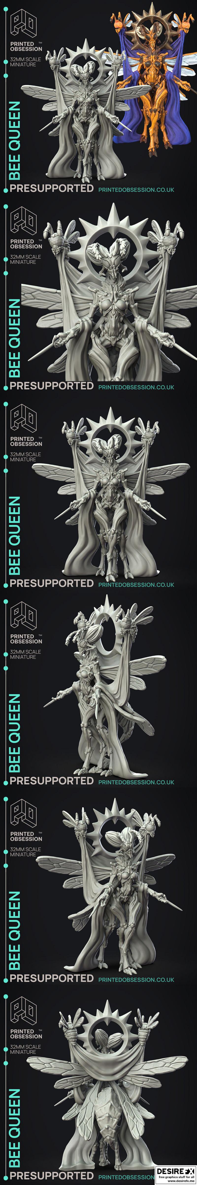 蜂后模型-3D打印作品|Bee Queen – 3D Print Model