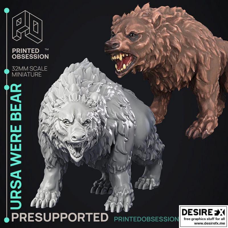乌萨丽熊——3D打印模型|Ursa Were Bear – 3D Print Model