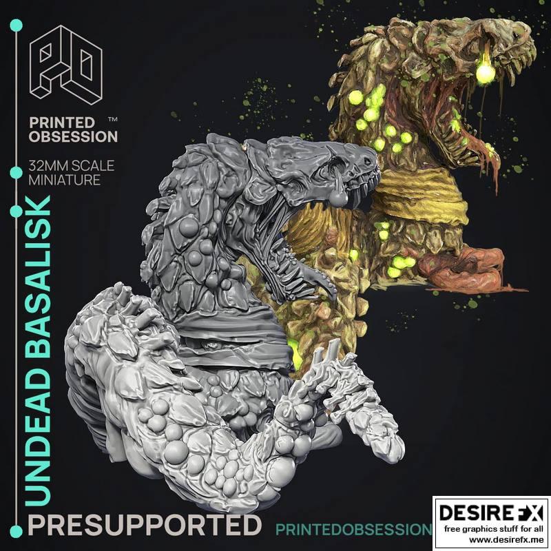 不死基尔兽 3D打印模型|Undead Basalisk – 3D Print Model