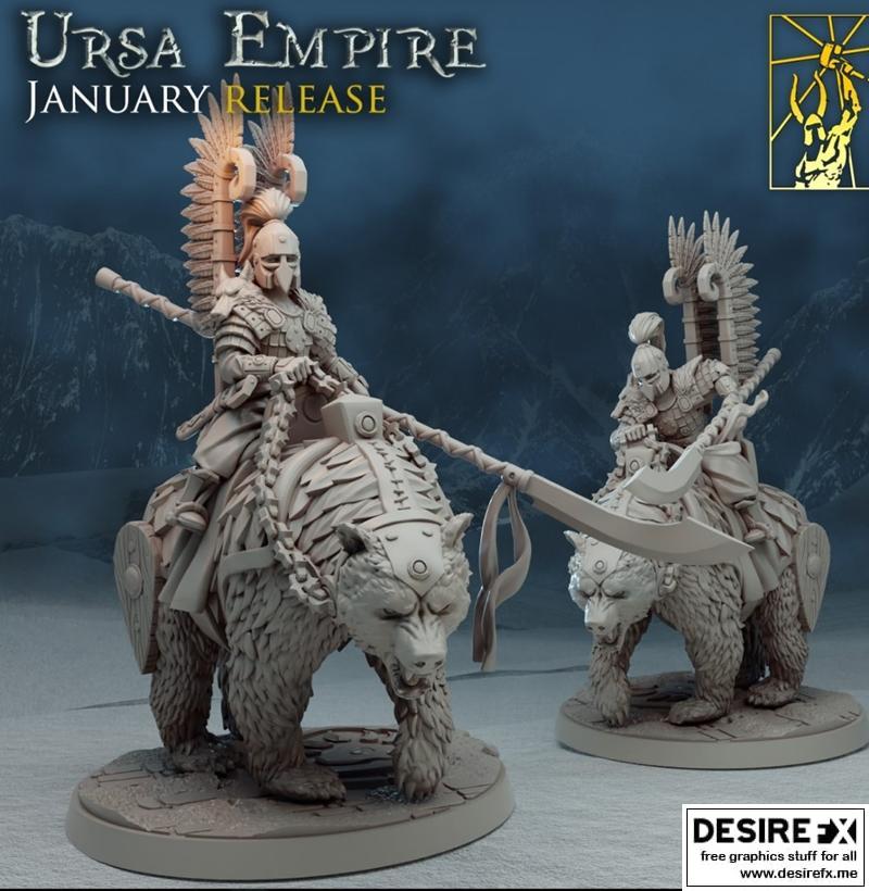 乌萨帝国 3D打印模型 骑熊角色|Ursa Empire – Bonus Bear Riders – 3D Print Model STL