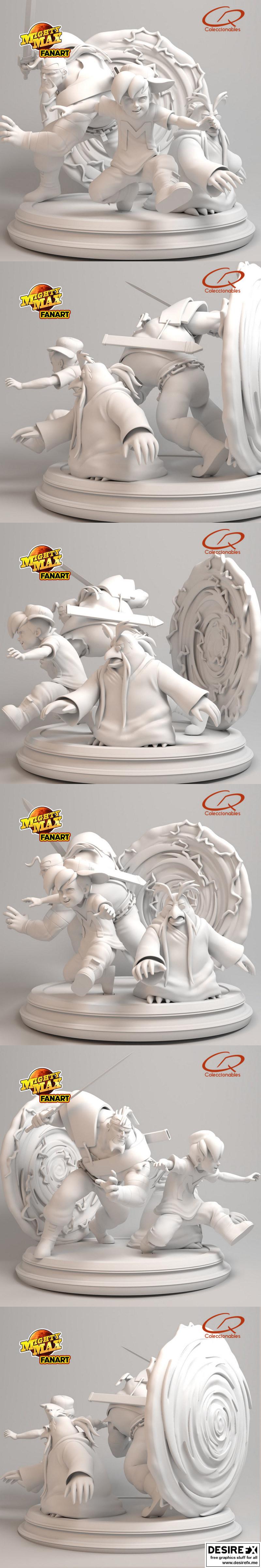 迪奥拉姆3D打印模型：Mighty Max角色立体模型|Mighty Max Diorama – 3D Print Model