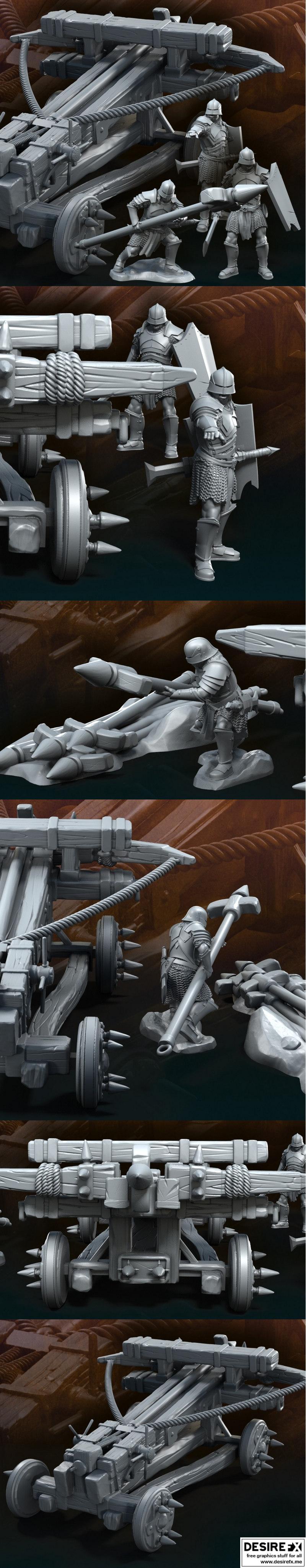 三血之手 Orc 3D打印模型|Balista with 3 Blood-Handed Orcs – 3D Print Model