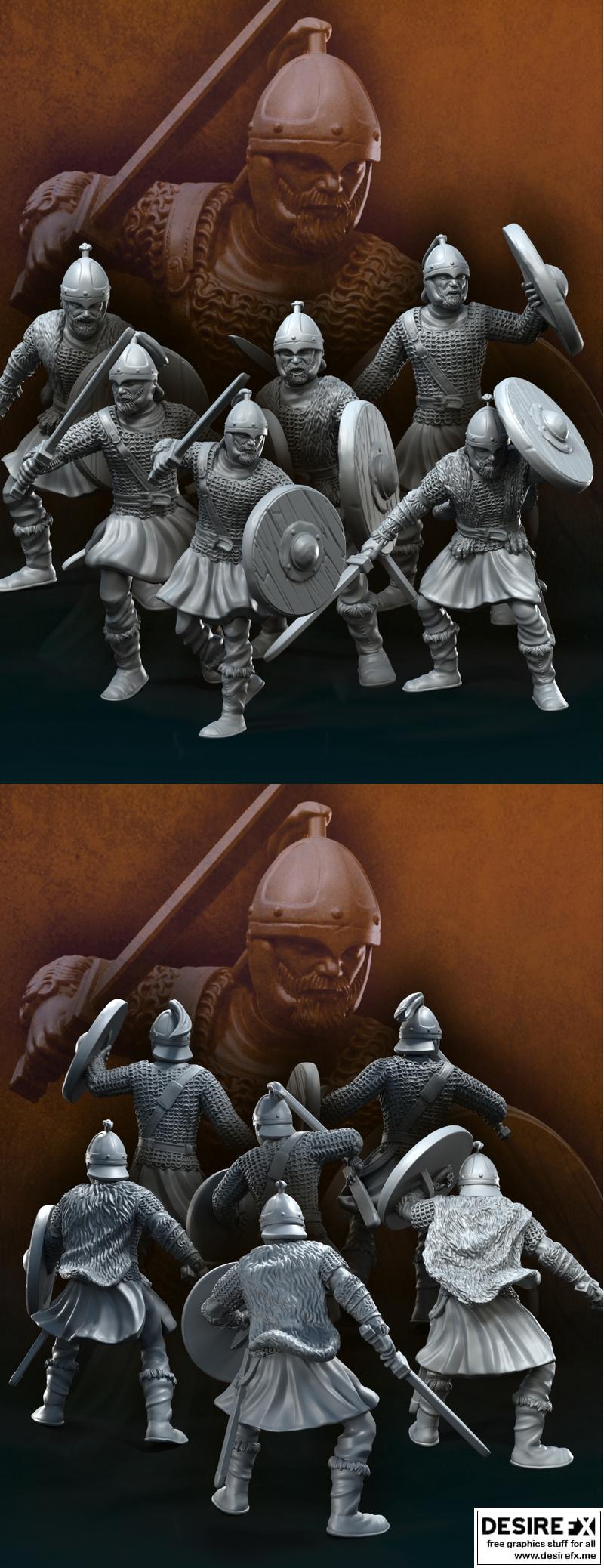 东哥特人步行模型——3D打印雕塑|Ostrogoths on Foot – 3D Print Model