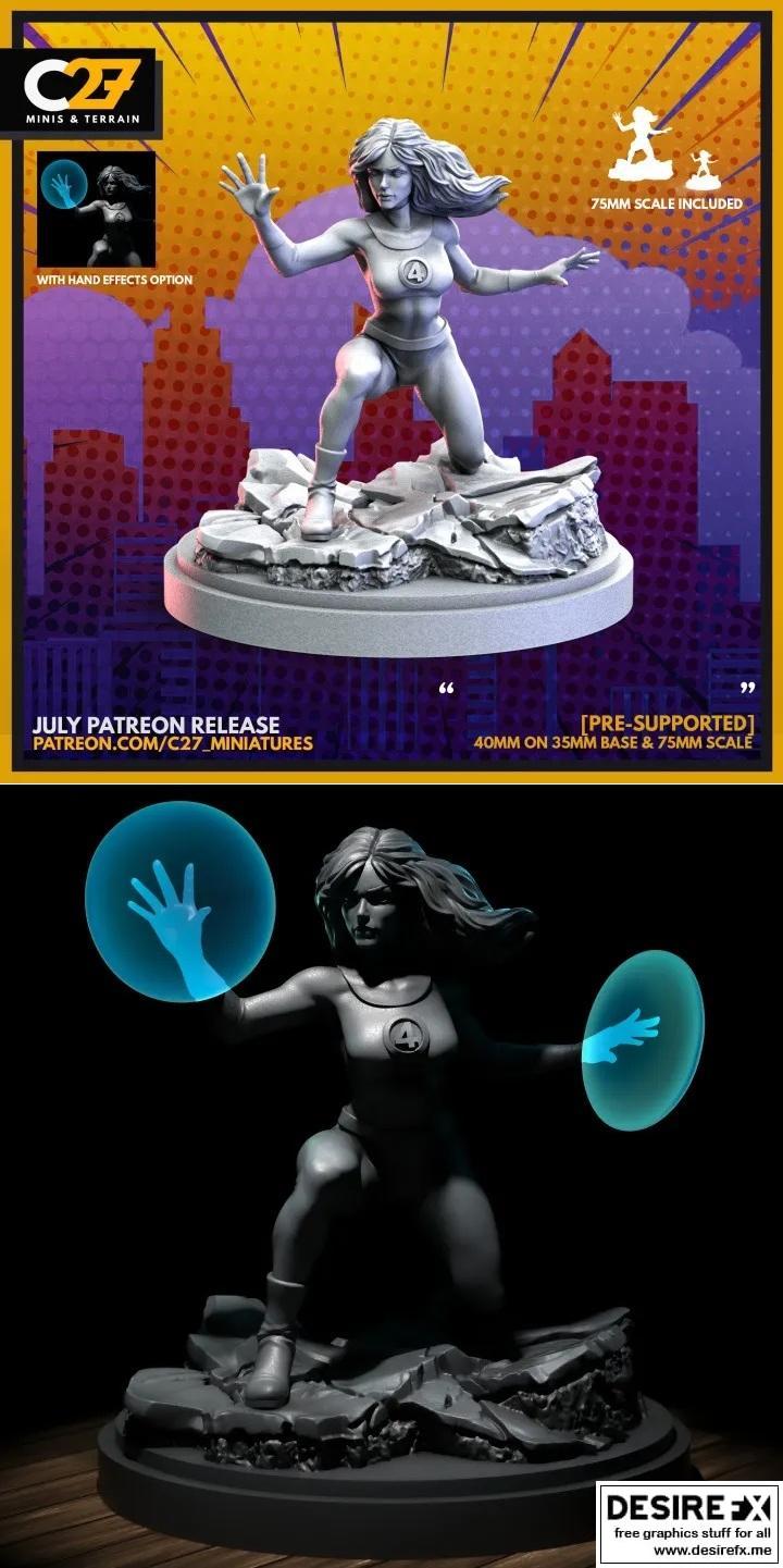C27 - 无影女 - 3D打印模型|C27 – Invisible Woman – 3D Print Model STL