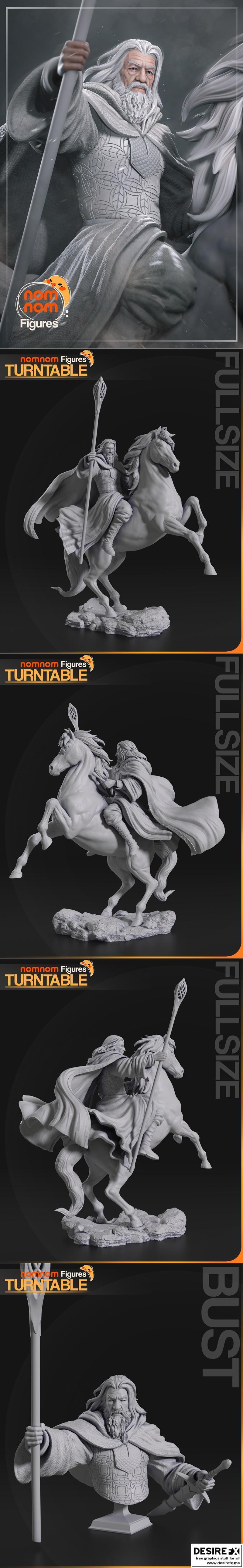 3D打印模型：《指环王》甘道夫白袍形象|Nomnom Figures – Gandalf the White – 3D Print Model STL