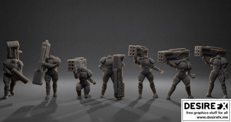 Mad’s Minis 圣徒战术部署火箭手 3D打印模型|Mad’s Minis Saints Tactical Deployment Rocketeer – 3D Print Model