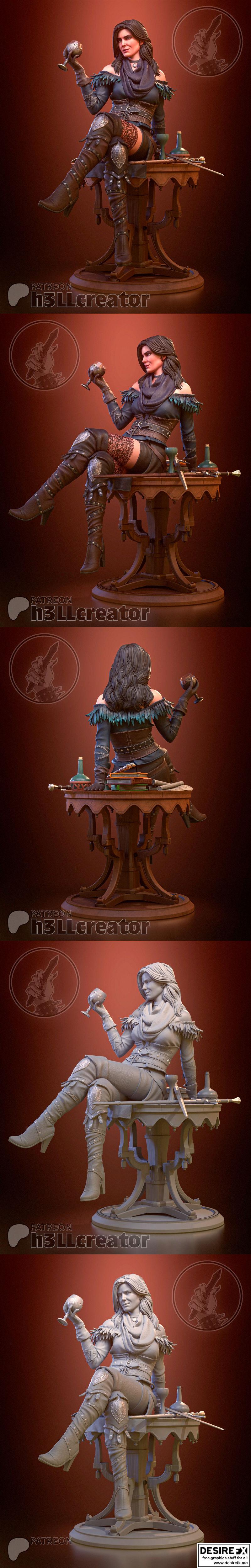 《瓦尔肯堡的伊恩菲尔——3D打印模型》|Yennefer of Vengerberg – 3D Print Model