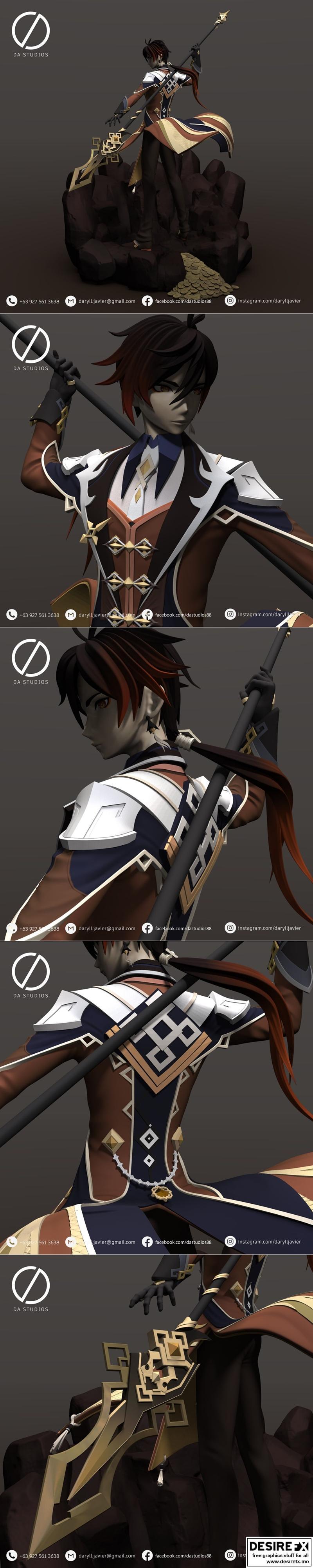 钟离 - 3D打印模型 STL|Zhongli – 3D Print Model STL