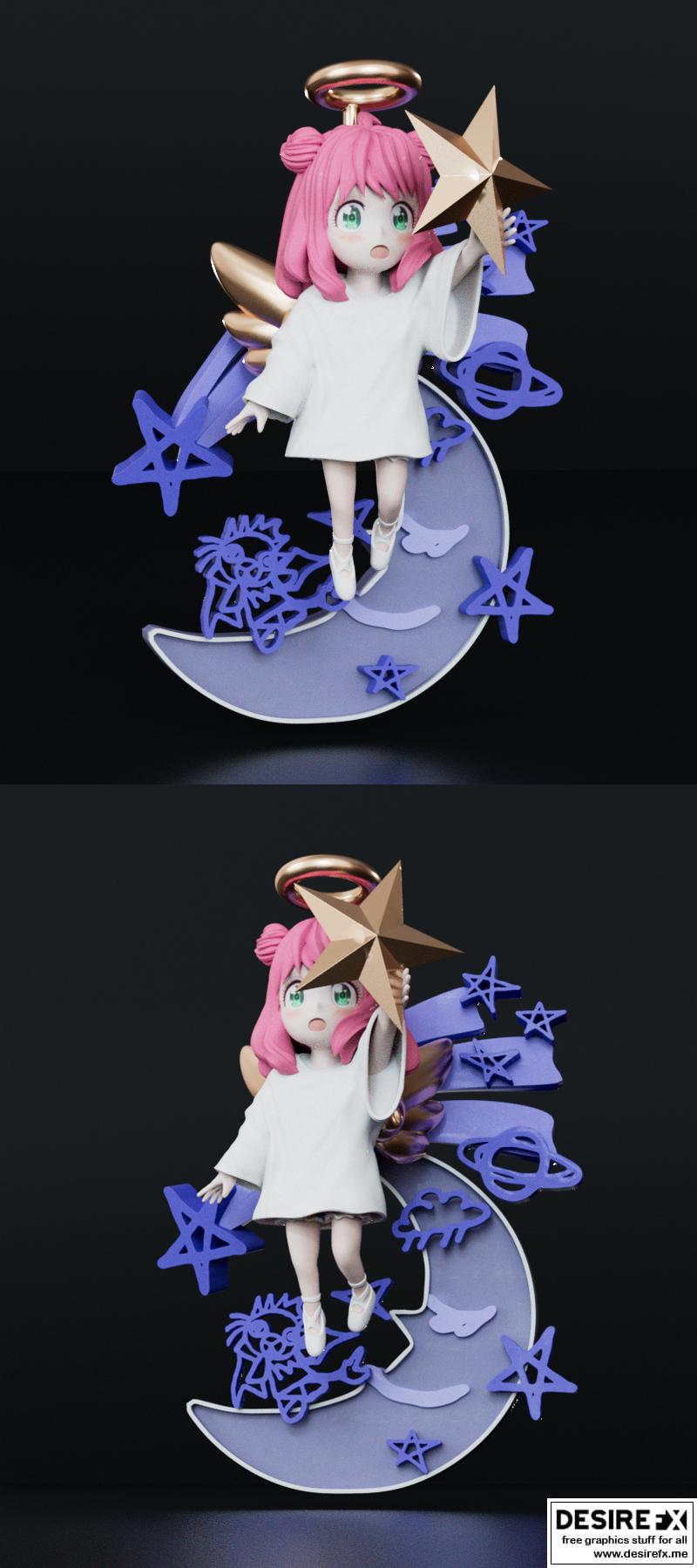 AnyA天使——间谍过家家——3D打印模型|Anya Angel – Spy X Family – 3D Print Model