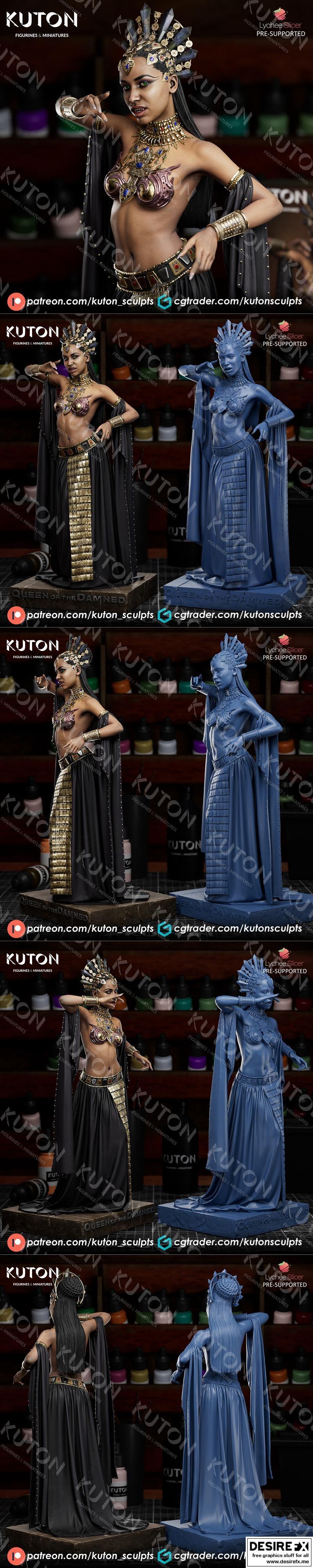 Kuton 3D打印模型：阿卡沙女王雕塑|Kuton Figurines – Queen Akasha – 3D Print Model STL