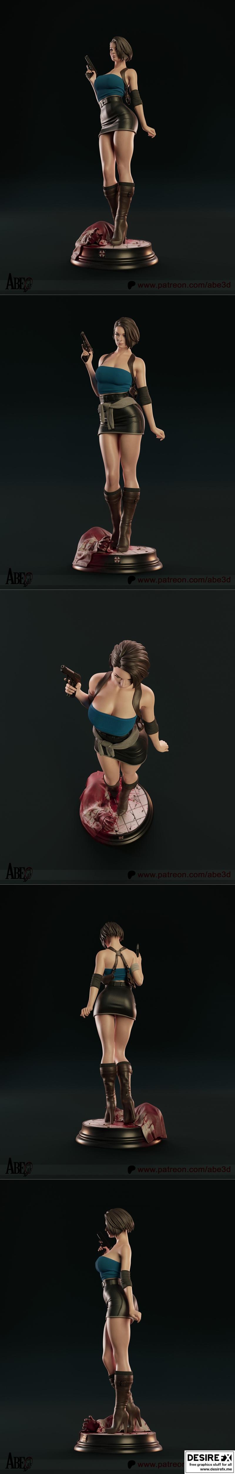 Abe3d - 伊拉·瓦伦丁 - 3D打印模型|Abe3d – Jill Valentine – 3D Print Model STL
