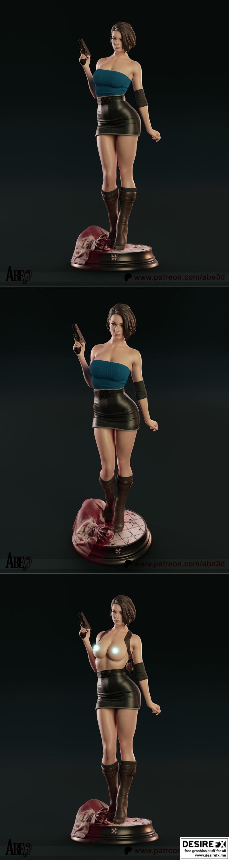 Abe3d - 伊拉·瓦伦丁 - 3D打印模型|Abe3d – Jill Valentine – 3D Print Model STL