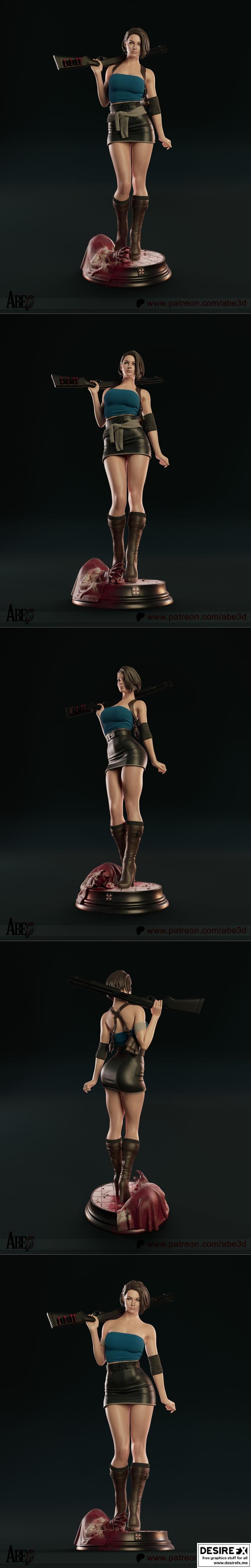Abe3d - 伊拉·瓦伦丁 - 3D打印模型|Abe3d – Jill Valentine – 3D Print Model STL