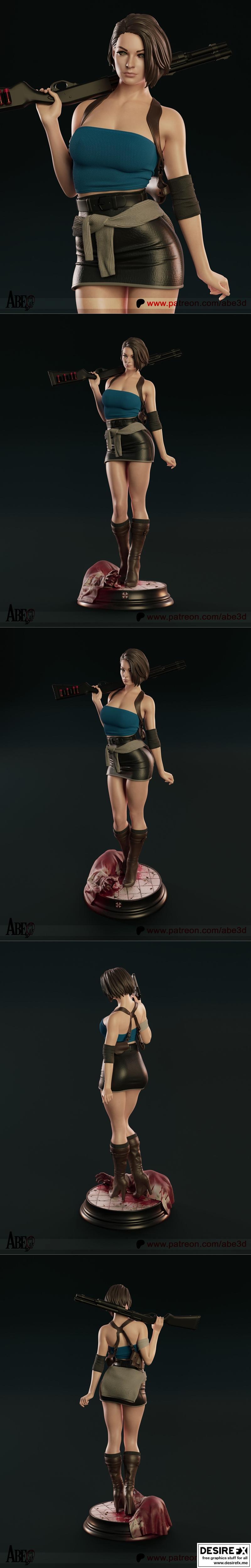 Abe3d - 伊拉·瓦伦丁 - 3D打印模型|Abe3d – Jill Valentine – 3D Print Model STL