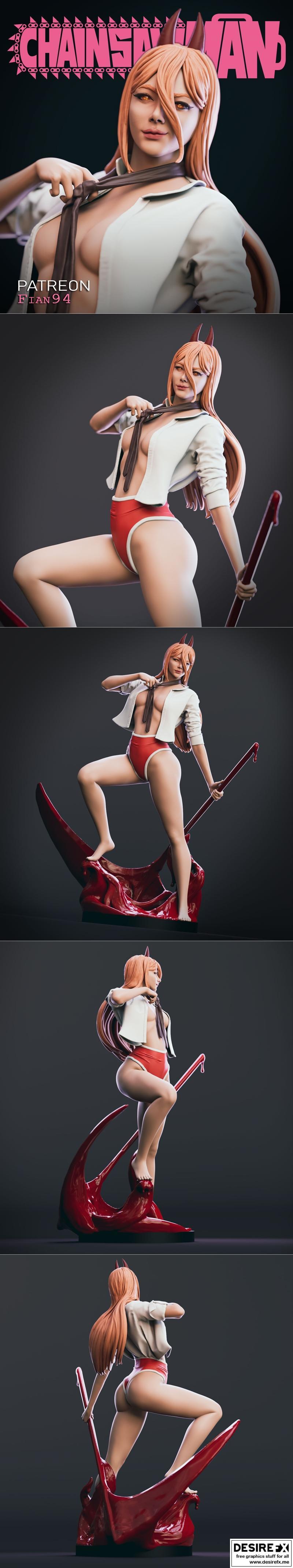 Fian - 动漫游戏角色3D打印模型|Fian – Power – 3D Print Model STL