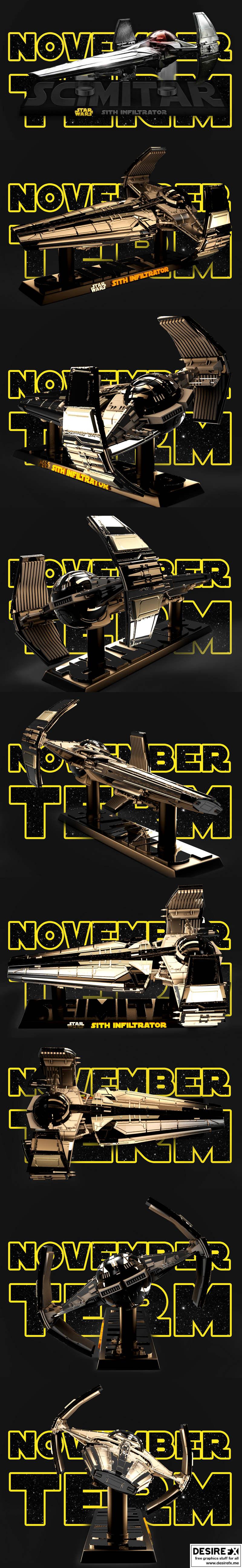 星球大战 斯科米塔雕塑 3D打印模型|Star Wars – Scimitar Sculpture – 3D Print Model