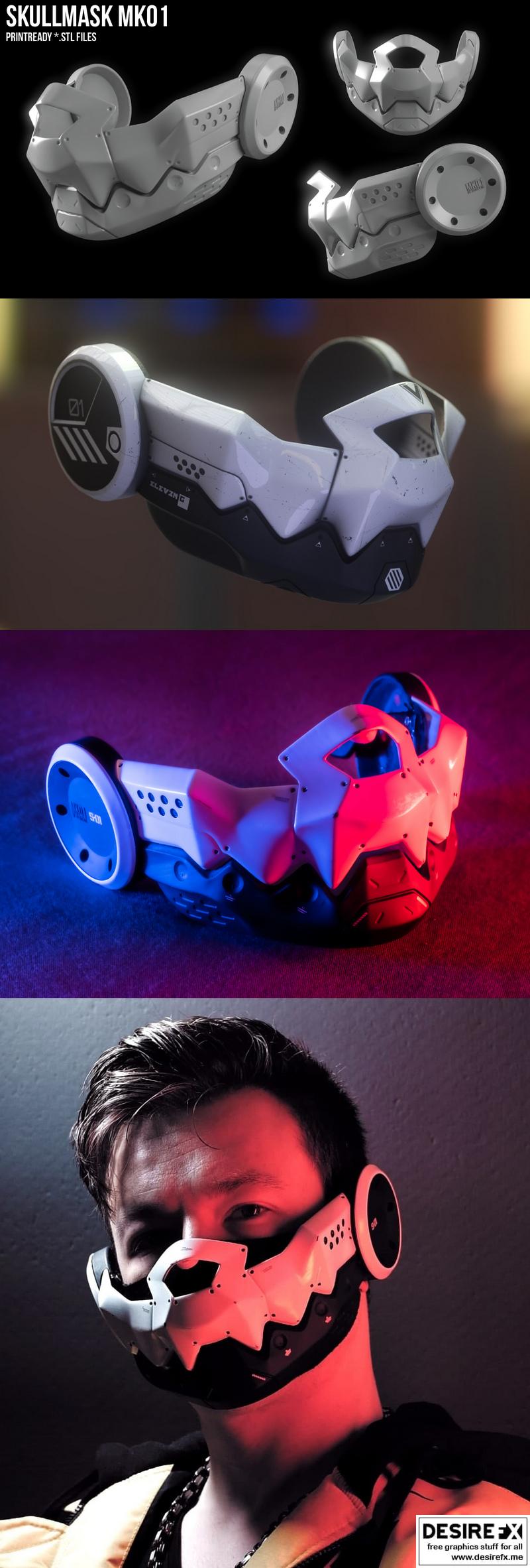 Skull Mask MK01 - 3D打印骷髅面具模型|Skull Mask MK01 – 3D Print Model