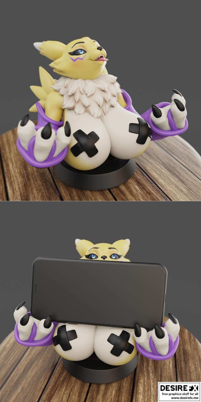 Renamon 3D打印手机支架模型|Anyone – Renamon phone holder – 3D Print Model STL