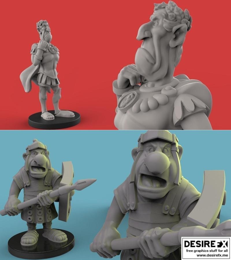 格拉奇乌斯与凯撒 3D打印模型|Graccius and Cesar – 3D Print Model STL
