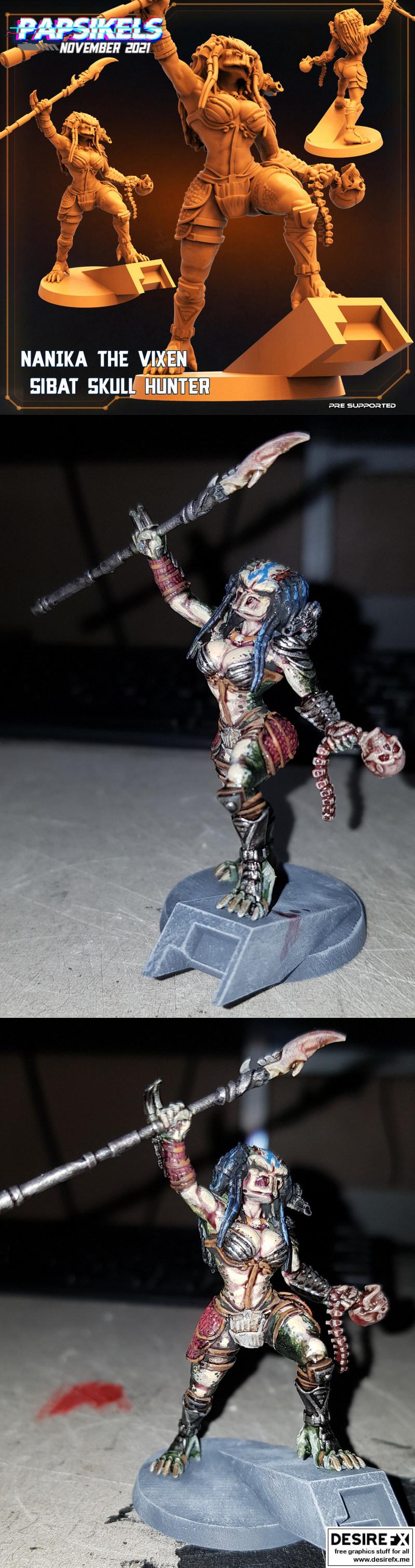 Nanika the Vixen 3D打印模型：猫女猎 skull 模型|Nanika the Vixen Sibat Skull Hunter – 3D Print Model