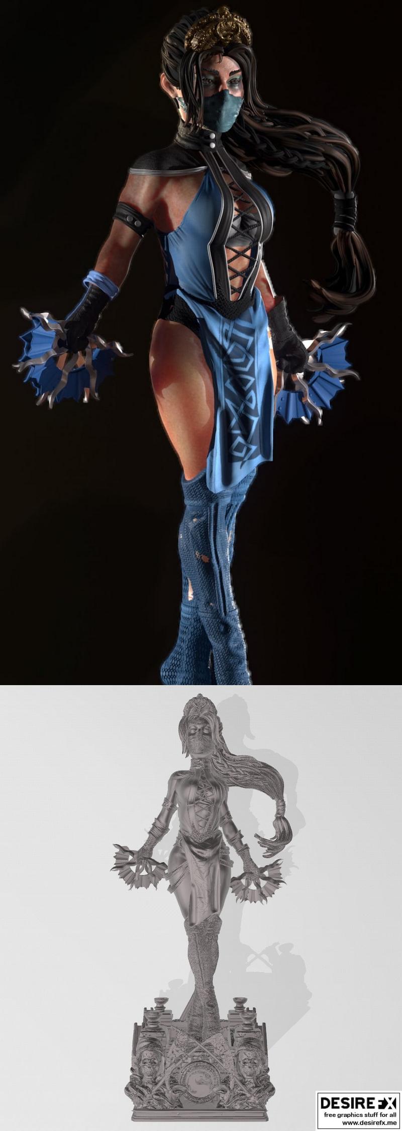 功夫之王——Kitana 3D打印模型|Mortal Kombat – Kitana – 3D Print Model