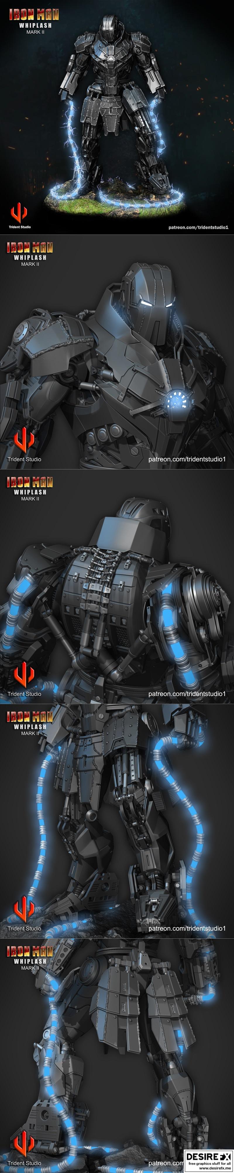 铁甲战将鞭打MK2 3D打印模型|Trident Studio – Iron Man Whiplash MK2 – 3D Print Model STL