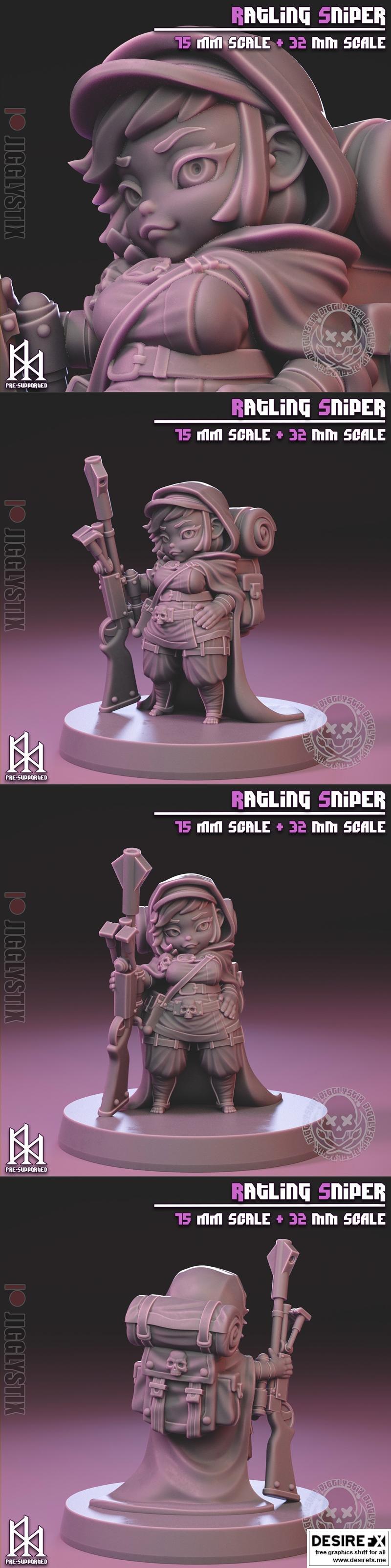 Jigglystix - 猎手狙击手 3D打印模型|Jigglystix – Ratling Sniper – 3D Print Model STL