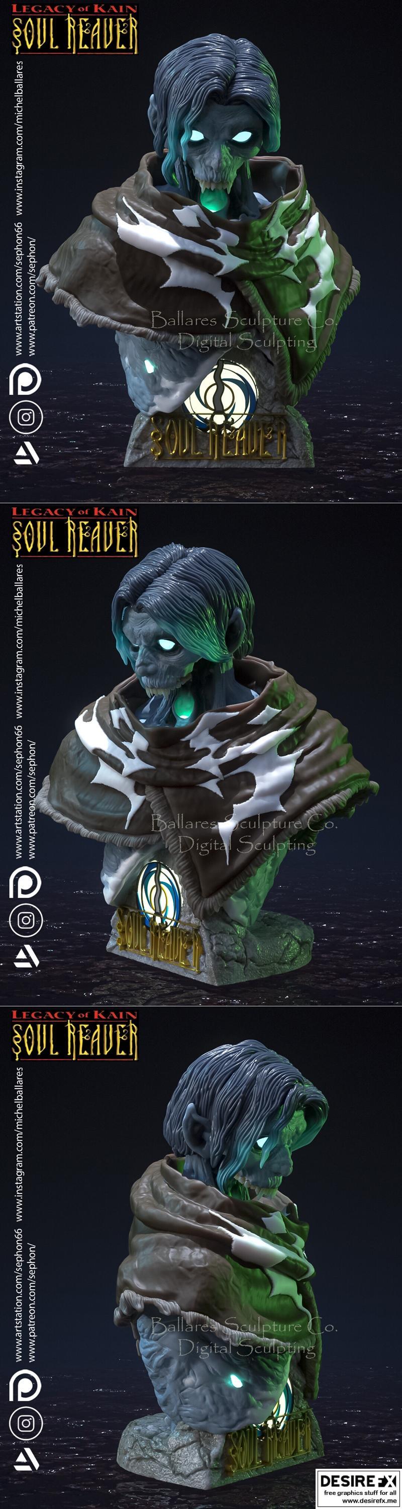 创意匠人打造的《灵魂远征》拉齐尔胸像3D打印模型|Soul Reaver Raziel Bust by Creative Geek MB – 3D Print Model STL