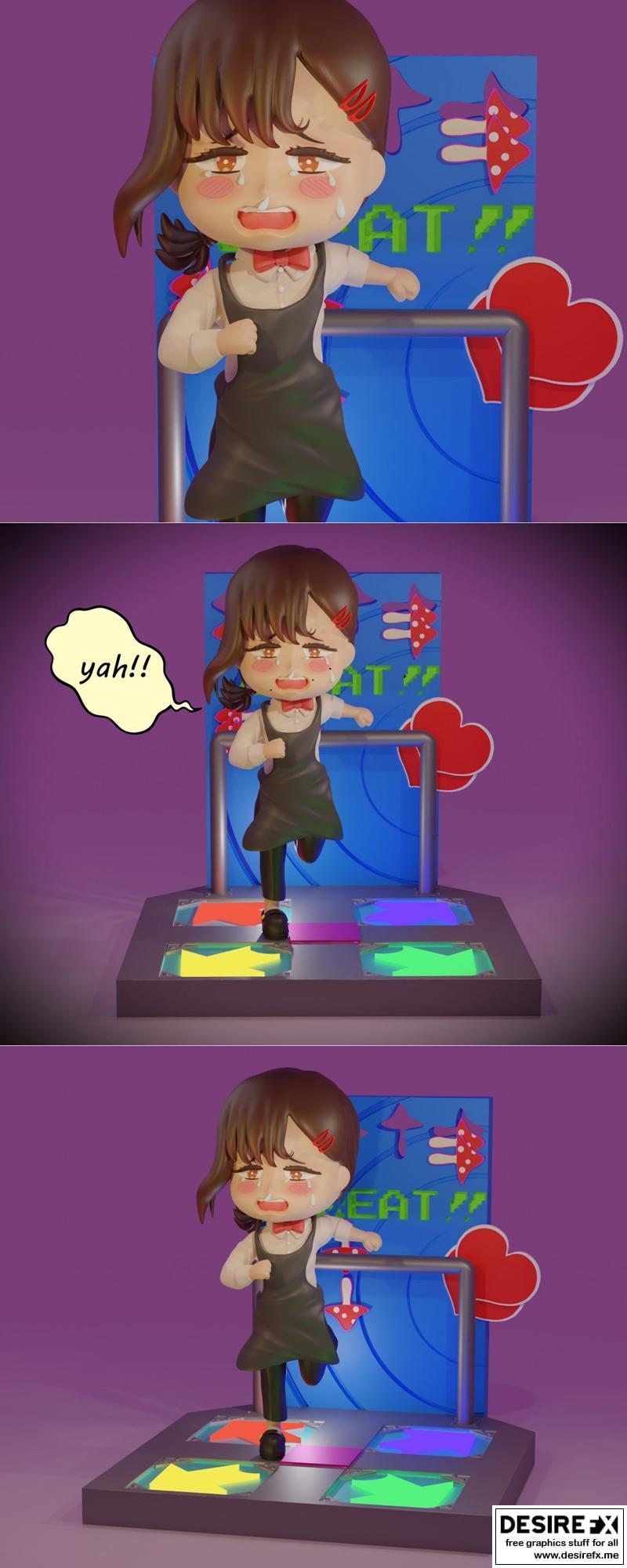 Kobeni 可爱小刀客 3D打印模型|Kobeni Chibi Chainsaw Man – 3D Print Model STL