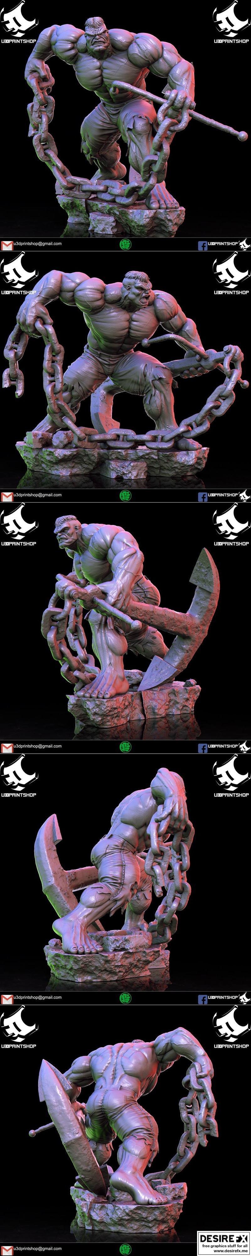 U3D打印店 - 荒古 - 赛博英雄模型|U3DPrintshop – Hulk – 3D Print Model STL