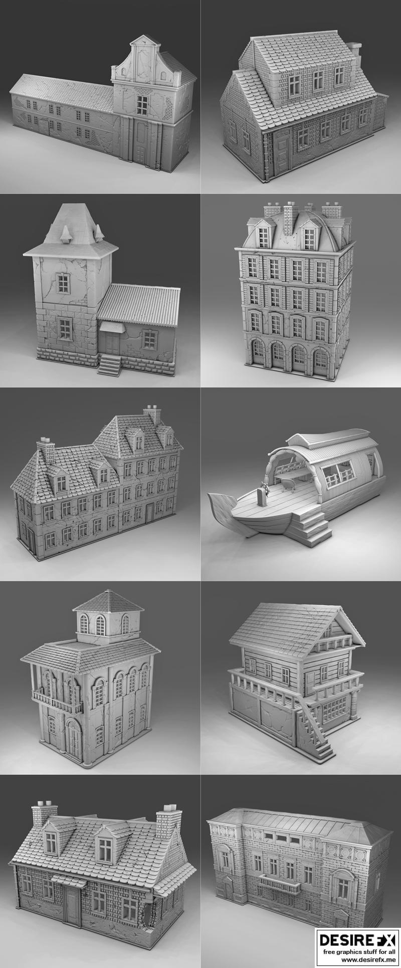 拿破仑战争风格建筑 3D打印模型 STL|Napoleonic War Architeture – 3D Print Model STL