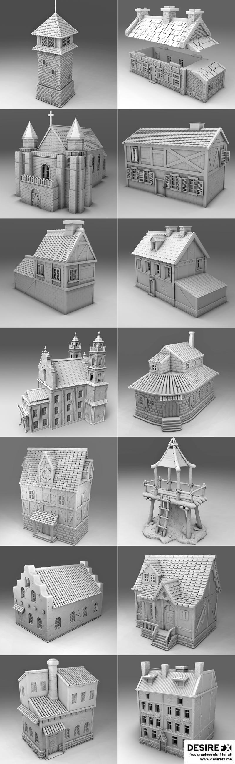 拿破仑战争风格建筑 3D打印模型 STL|Napoleonic War Architeture – 3D Print Model STL