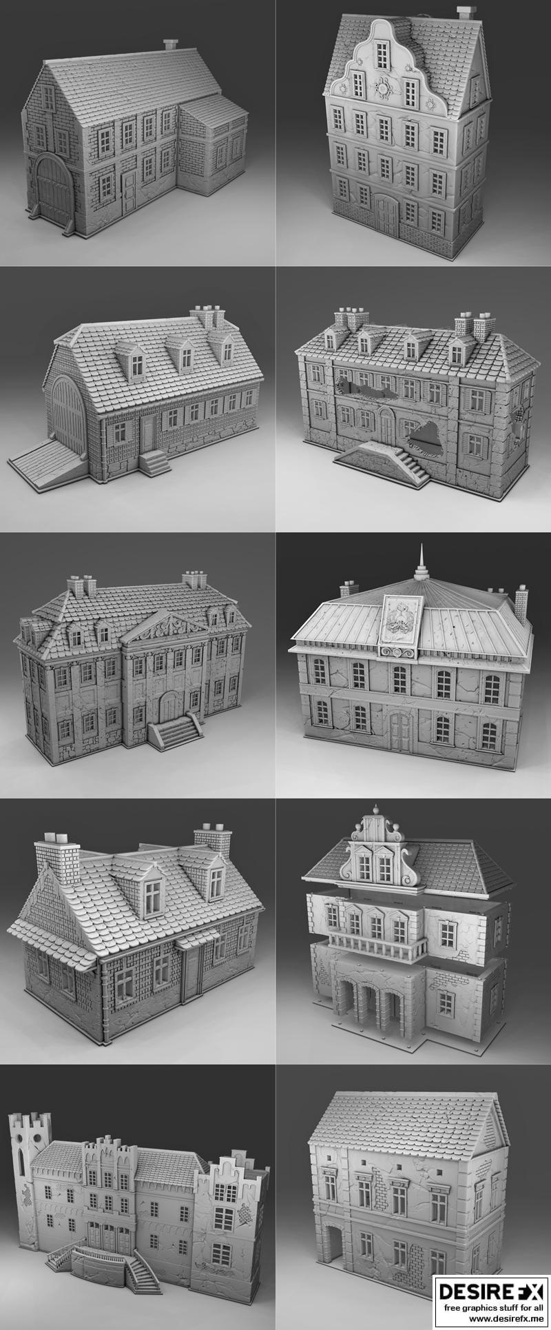 拿破仑战争风格建筑 3D打印模型 STL|Napoleonic War Architeture – 3D Print Model STL