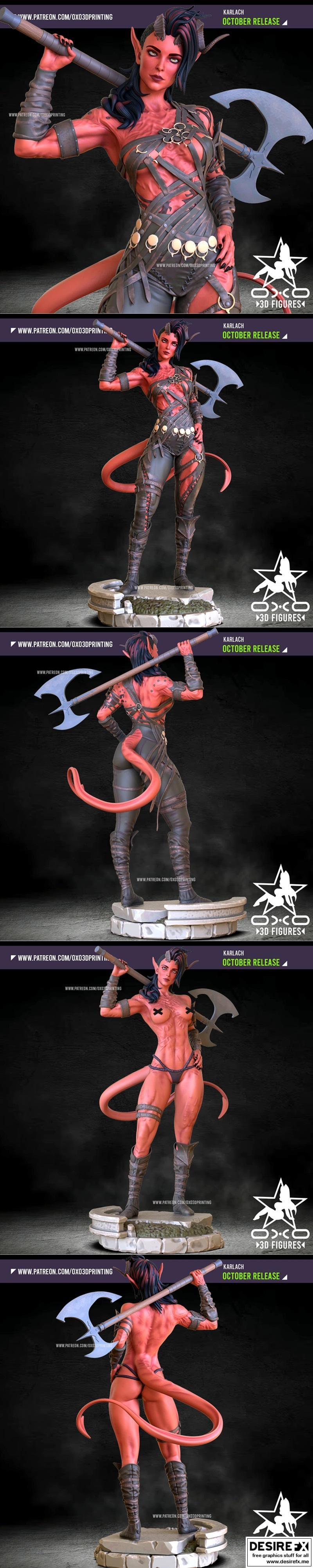 OXO3D – Karlach – 3D打印模型：动漫游戏角色还原设计|OXO3D – Karlach – 3D Print Model STL