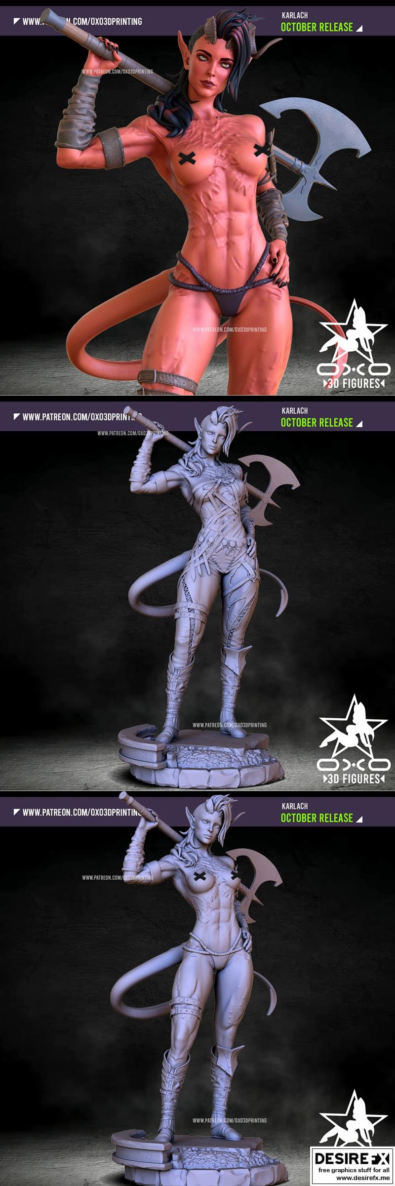 OXO3D – Karlach – 3D打印模型：动漫游戏角色还原设计|OXO3D – Karlach – 3D Print Model STL