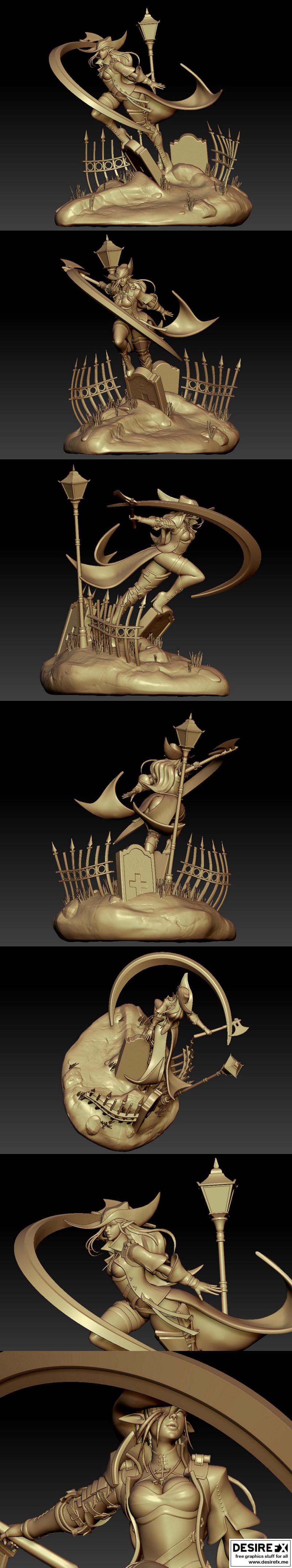 女猎手3D打印模型|Female Hunter – 3D Print Model