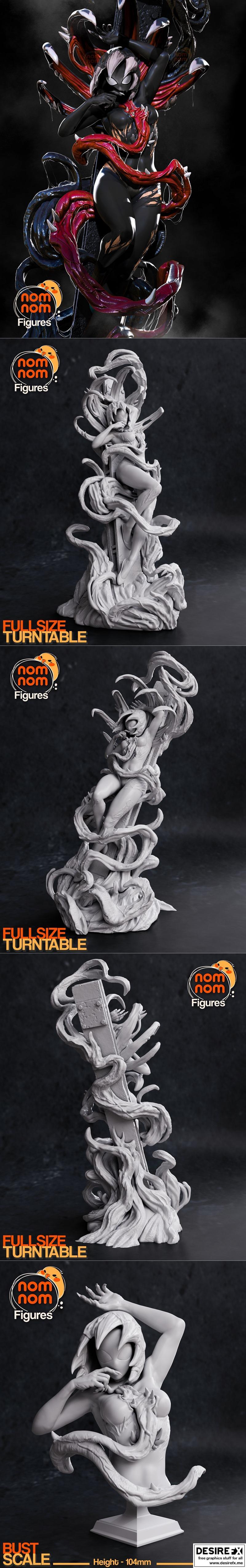 Gwenom蜘蛛侠3D打印模型|Nomnom Figures – Gwenom – Spiderman – 3D Print Model STL