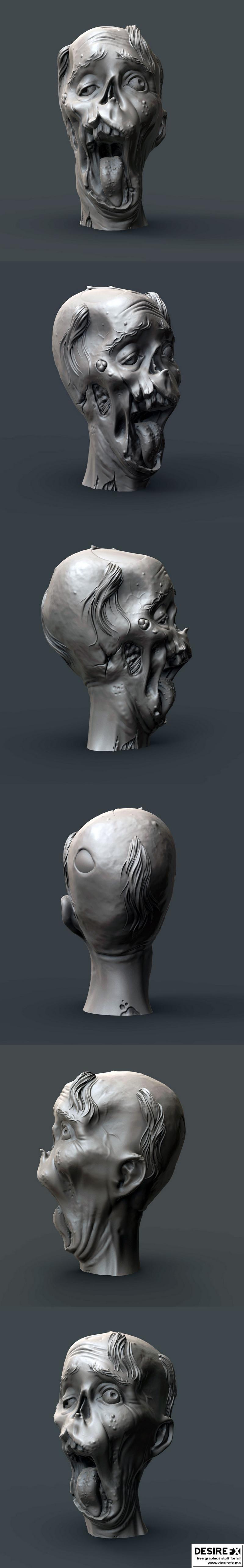 僵尸头——3D打印模型|Zombie Head – 3D Print Model